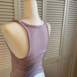maroon and white stripped tank top